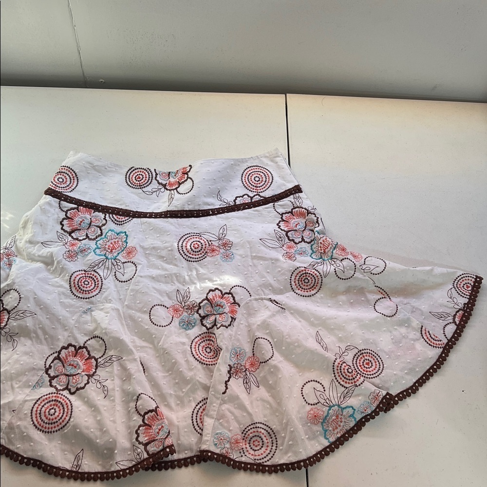 Heart Soul embroidered full mini skirt